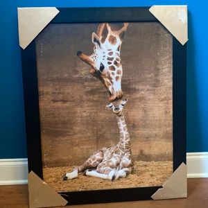 Giraffe picture w/frame